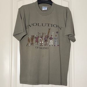 VINTAGE T-SHIRT “EVOLUTION SKIING” 100% COTTON